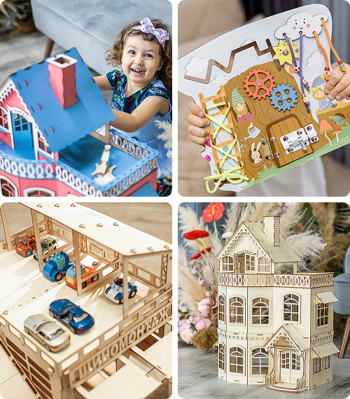 Детские развивающие игрушки из дерева